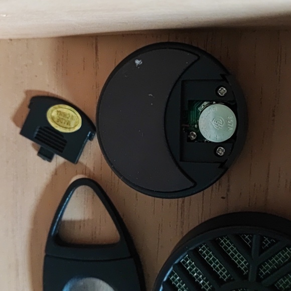 Black Espresso Wood Cigar Cutter Humidor Oak? Glass Lid Hygrometer - Picture 11 of 15